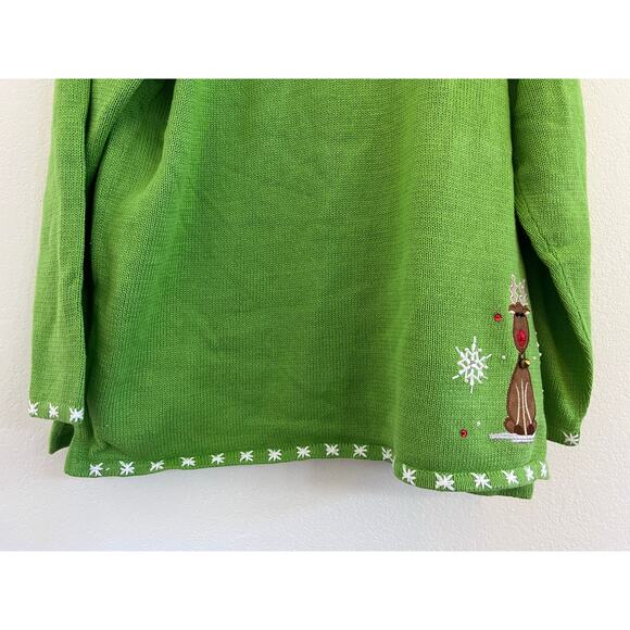 NWT Quacker Factory Santa's Reindeer Light Up Christmas Sweater Womens 2X TESTED - Picture 12 of 16